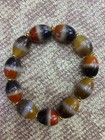 Rare Tibetan Colorful Agate Dzi  1line  Beads Bracelet    