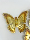 Set 3 Vintage Mid Century Brass Butterfly Wall Hanging Decor Gold Metal Mcm