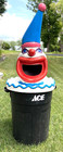 Vtg Clown Head Trash Can Lid Cover Bean Bag Toss Carnival Circus Amusement Park