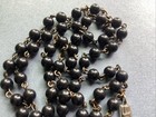 Vintage Catholic Religious 19    Black Rosary Beads Marked Italy   457