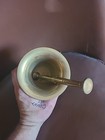 Brass Mortar And Pestle  Vintage Solid Brass  Large Pharmacy Apothecary