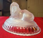 Imperial  159 Atterbury Lion Box Clear Frost    eapg Replacement Lid   Top  Only