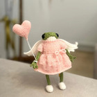 Amigurumi Angel Frog Crochet  Handmade Cute Doll For Valentine Gift Idea