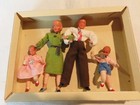 Vintage Caco Dollhouse Doll Family  Metal Hands   Feet  Original Box   Tag 1 16