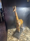 Vintage Wooden Giraffe Articulating Moving Legs And Head Folk Art Thailand