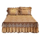 Lace Velvet Quilted Bed Skirt Elastic Queen King Dust Ruffle Bedspread Vintage