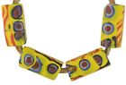 Antique Millefiori Beads Venetian Mosaic Glass Old Rectangular African Trade