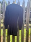Black Solid Ribbed Knit Long Sleeve Round Neck Pullover Bodycon Sweater Dress L