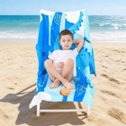 Uomny Kids Beach Towels blue Dinosaur Hooded Towels For Kids 30  X 50 