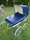 1950   s Vintage Pedigree Coach-built Pram     Classic Navy   Cream Baby Carriage 