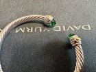 David yurmansilver4mm sterling  Green Topaz   18k Gold Cable Classic Bracelet