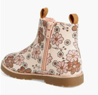 James Chelsea Girls Sz 12 Pink Lotus Floral Rain Boots Kids Zipper Water Resist