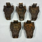 5 Antique Franklin Wood Stove Cast Iron Feet Legs Ornate Rustic Vintage