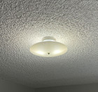 Vintage 13  Frosted Glass Ceiling Light Fixture     Mid-century Modern - Tested