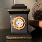 Rosenthal Versace Gorgona Black   Gold Medusa 4 7 8  Desk Clock - Pristine