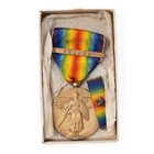 Ww1 Victory Medal Original Box With France Clasp   Ribbon Bar Rare Set