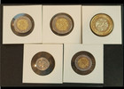Mexico  10 5 2 1  50 Pesos 5 Pcs Coin Set  Uncirculated Free Ship From Usa
