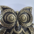 Brass Or Brass Tone Metal Owl Boho Belt Buckle 2 1 2  X 3 1 2 