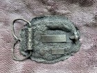 Bergamot Brass Works Belt Buckle 3 25in Silver Tone Bucking Bronco Southwestern