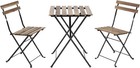 3 Pieces Bistro Set Outdoor Furniture Sets 2folding Chairs And Table Steel Frame