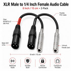 Xlr Male To 1 4 Inch Trs Female Patch Cable 6 Inch 2-pack   Balanced Xlr