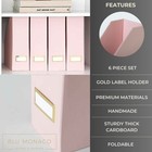 Set Of 6 Foldable Pink Cute Magazine Holders With Gold Label Holders For Desk