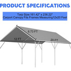 10  X 20  Portable Heavy Duty Canopy Garage Tent Car Carport Shelter Steel Frame