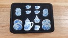 Dollhouse Coffee Set With Plates Blue White Floral Ceramic 1 12 Scale Miniature