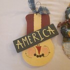 Lot Of 4  Folksy Primitive Country Christmas Tree Ornaments With Hangers