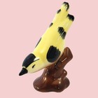 Vintage Ceramic Yellow Nuthatch Bird On Branch Mcm Figurine Kitsch 5 