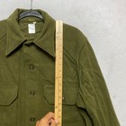 Vintage Military Field Shirt Mens Medium Olive Green Wool Button Up Jacket