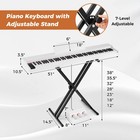 88-key Keyboard Piano Set W adjustable Stand   2 Keyboard Mode 2 Speakers