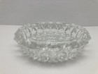 Vintage Round Glass Clear Cut Cigar Cigarette Pipe Ashtray 5 5  