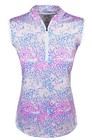 New Snake Eyes Golf Ladies 1 4 Zip Sleeveless Mock Polo