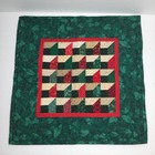 Vintage 90s Hand Made Quilted Christmas Wall Hanging Attic Windows Quilt 18 x18 