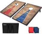 Gosports Classic Outdoor Cornhole Game Set With Rustic Wood Finish 8 Bean Bags