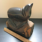 Vintage Hand Carved Rosewood Sea Lion   Seal Sculpture Figure 7 l X3 5 w X7 75 h