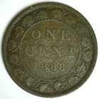 1888 Canada Bronze Large Cent 1c Canadian Coin Victoria Ruler Circulated Yg