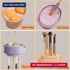 Makeup Brush Cleaner Mat 3 In 1 Upgraded Foldable Silicone Makeup Brush Cleaner