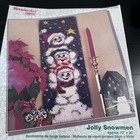 Vtg 90s Wonderart Caron Jolly Snowmen Latch Hook Kit 12  X 36  New  4560 Cottage