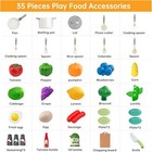 35pcs Kids Kitchen Toy Accessories  Toddler Pretend Cooking Playset With Play Po