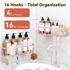 Shower Caddy Adhesive  Rustproof Shower Organizer  Wall Shower Rack