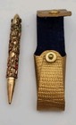 Vintage Fancy Gold Tone Pocket Mechanical Pencil With Sleeve