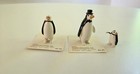 Lot Of 3 Hagen Renaker - Emperor Penguin Family - Mama  Papa  Baby - 2 On Card