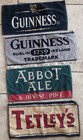 Vtg Lot Of 4 English Uk Beer Pub Bar Runner Towels Guinness Tetley   s Abbot Alley