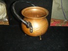 Vintage Copper Cauldron Mini Pot Brass Handles Made