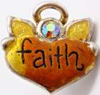 Angel Faith Heart Ajmc Vintage Lapel Pin Rhinestone Yellow Wings