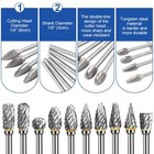 Tungsten Carbide Rotary Burr Bit Set 1 8  Cutting Carving Burrs For Dremel Tool