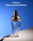 Glass Cocktail Shaker 18 5oz Cutting Desgin Glass Shaker Exquisite Martini Shake