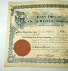 1903 East Dewey Gold Mining Company Capital Stock Certificate